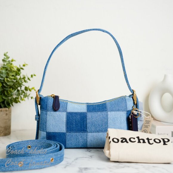 Coach Coachtopia Alter/Ego Small Slouchy Shoulder Bag In Upcrafted Cotton CDT10 - Picture 4 of 16